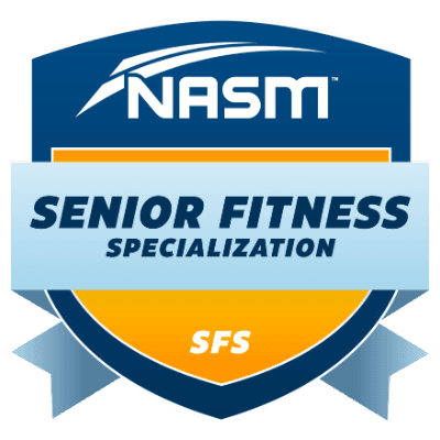 NASM Senior Fitness Specialization certification badge awarded by the National Academy of Sports Medicine — click to verify credential
